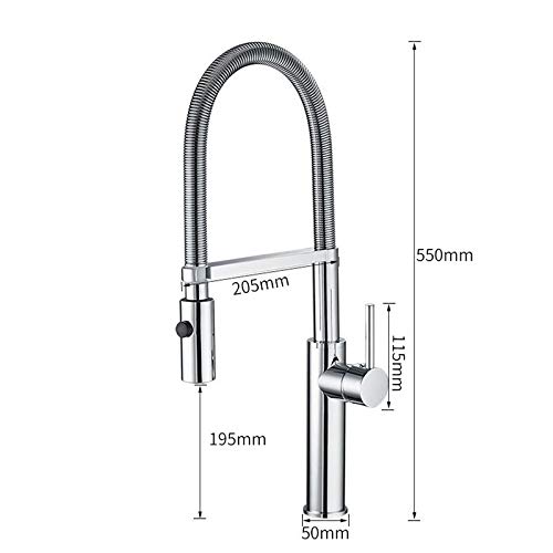 Mitigeur d'évier chromé de cuisine avec douchette extractible et rotation 360 - 7
