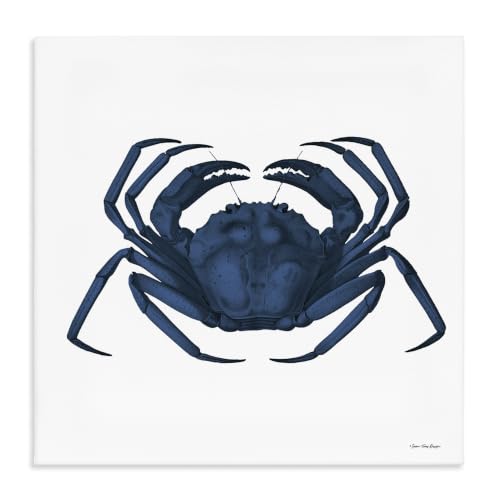 Stupell Industries Cobalt Blue Fighting Crab, 24 x 24 Inch Canvas Wall Art