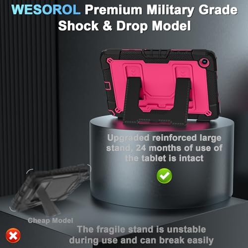 Image of for Samsung Galaxy Tab A11+ /A9+ Case 11 Inch Galaxy Tab A11 Plus Cases,Rugged Heavy Duty Shockproof Protective Cover Samsung A9 Plus Tablet Cases,Black Pink