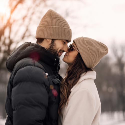 Image of Winter Cap for Men & Women Stylish, Beanie Cap, Woolen Cap for Man & Woman with Fur Inside, Round Shaped