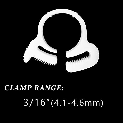 Quickun 3/16" Heavy Duty Double Snap Grip Nylon Hose Clamps Several Ratcheting Adjustable Clamp, 20 Packs #TOP1
