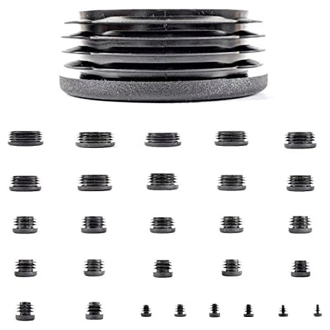 60mm Plastic End Caps, Black Round Tube Inserts, Pack of 4 (See Second Image for Ordering Guide) - Made in Germany Cover