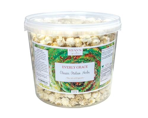 Everly Grace Popcorn – Classic Italian Herbs, 250 g – Cubo de palomitas con hierbas italianas de nuestra fábrica en Augsburgo, Alemania