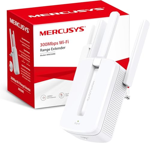 MERCUSYS TP-Link Répéteur WiFi Puissant N300Mbps, 3 antennes externes puissantes,indicateur de Signal Intelligent, WPS, MIMO, Installation Facile, Compatible avec...