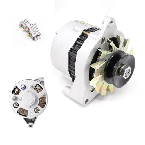 Generador AG sin escobillas, polea tipo B (6,5 cm) y guantes, alternador de 1500 W, 14 V/28 V, para tractores diésel, montacargas y vehículos de tres ruedas. Generador de alta resistencia con regulado