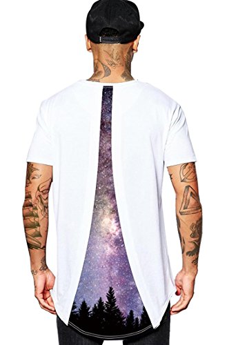 ABClothing Camiseta Cool Starry Night para Hombre Camiseta Comfortsoft Tops Multicolor para L