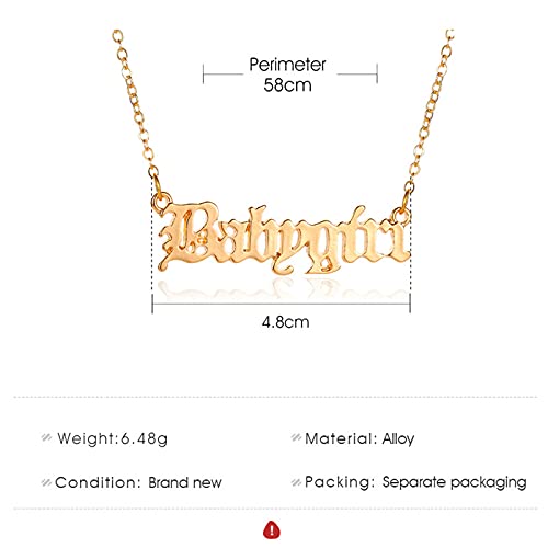 coadipress Old English Babygirl Necklace for Women Unique 18k Gold Silver Plated Adjustable Words Stainless Steel Clavicle Chain Necklaces Jewelry Birthday Gift3