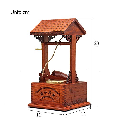 ShXiXJ Puppen HäUser aus Holz Miniatur Kreativer Chinesisches Altes Brunnenmodell(GrößE:12 * 12 * 23cm) – Bild 6