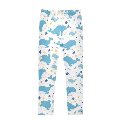 Blue Whales Girls' Leggings Toddler Doodles Kids Yoga Pants Dance Active Tights 4T
