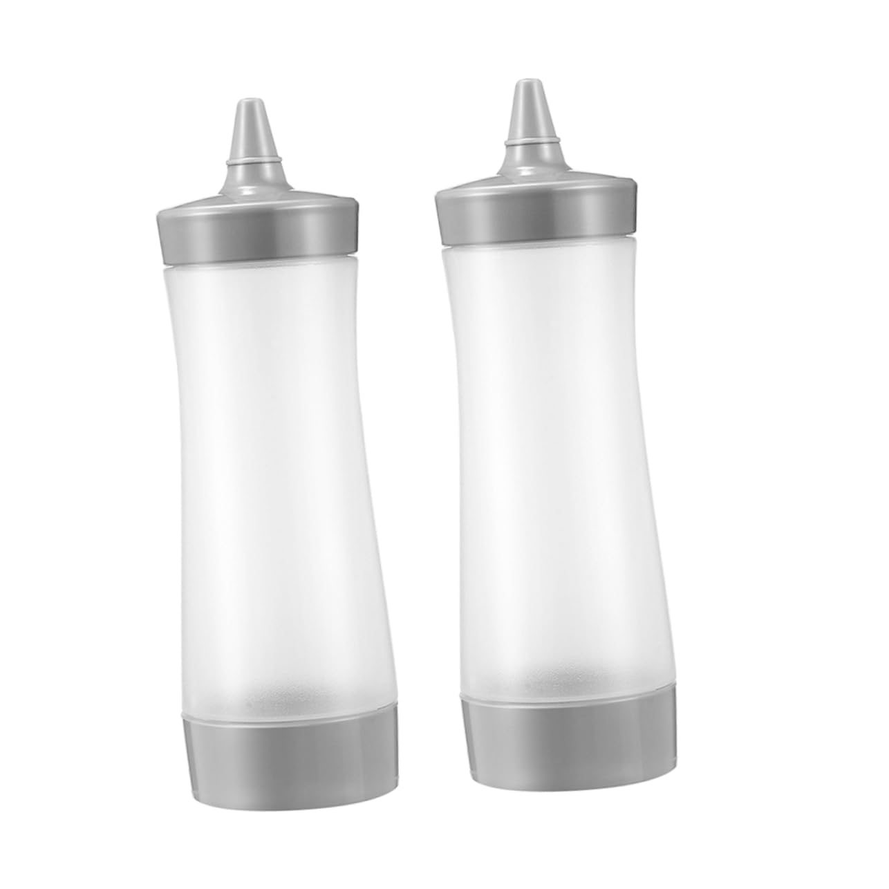 NULYLU 2Pcs Grey Squeeze Bottles for Sauces Dressings Flexible Kitchen Condiment Containers Easy Dispensing for Bbq Cooking and Meal Prep