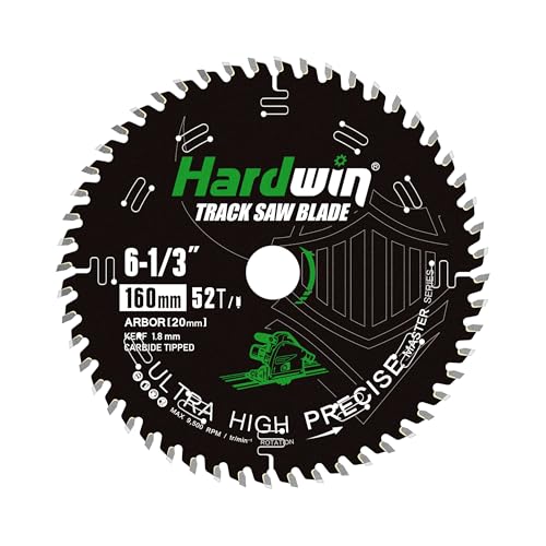 HARDWIN Lama per sega circolare, 160 x 20 mm, 52 denti, compatibile con Bosch PKS 55 A, Festool HKC 55 EB, Metabo KS 55, perfetta per il taglio del legno, sega circolare ad alte prestazioni