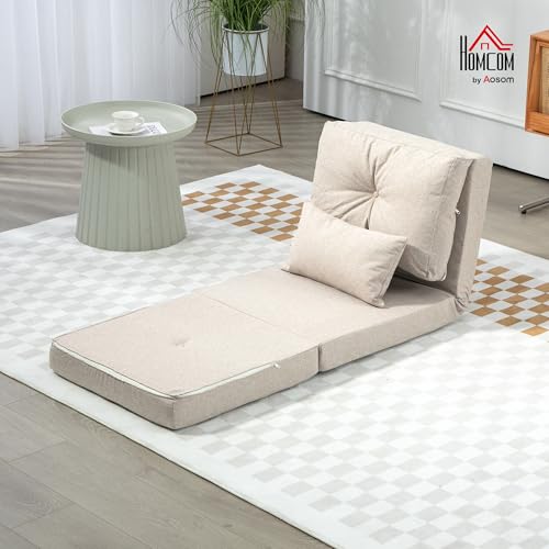 Sillón plegable beige con respaldo ajustable miniatura 3