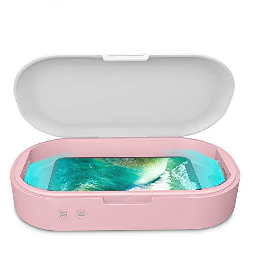 Smartphone Sanitizer Sterilizer Phone Cleaners,UV Light Cell Phone Sanitizer Sterilizer Cleaners for All Phones Jewelry Watch Sterilizer Cleaner (Pink)