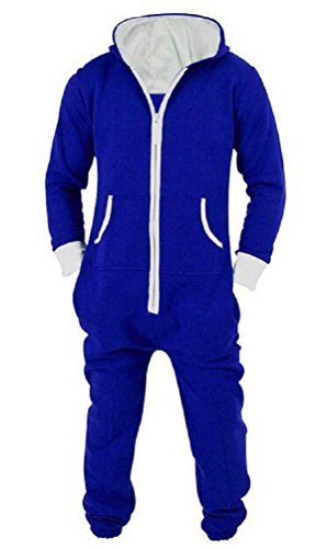 Nicetage Unisex Christmas Jumpsuit Romper Hooded Onesie Pajamas Family Set Blue XL