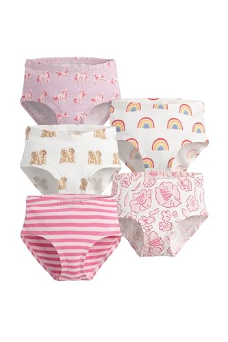 MONICA + ANDY Toddler Organic 5-Pack Girl's Underwear Pink Multi, 14