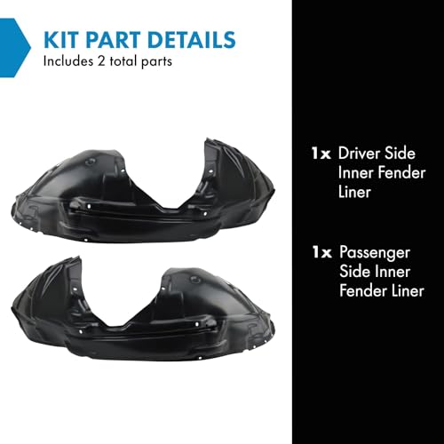 Image of TRQ Inner Fender Liner Set Compatible with 2015-2022 Dodge Challenger CH1248178 CH1249178