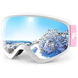 Findway Gafas Esqui Niño 5~16 Años Mascara Esqui Gafas de Esqui Niño Niña OTG Ajustable para Niños Anti-Niebla Protección UV Compatible con Casco para Esquiar Snowboard Deportes de Invierno
