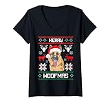 Photo Gallery donna cane pastore tedesco – merry woofmas cane natale maglietta con collo a v Photo Gallery donna cane pastore tedesco – merry woofmas cane natale maglietta con collo a v