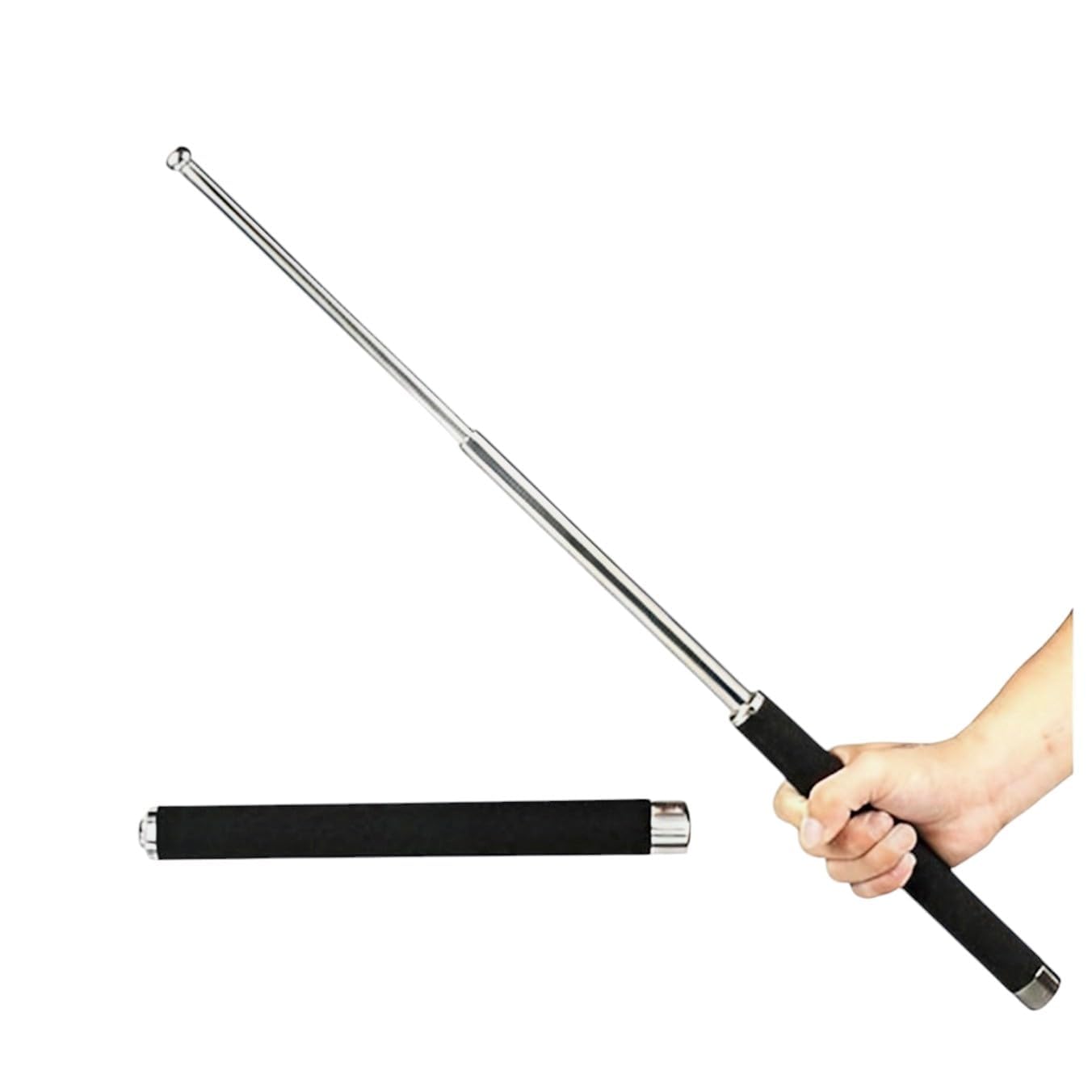 Rock World Stainless Steel Foldable Walking Stick | Adjustable Telescopic Hiking Stick with Comfortable Non-Slip Grip | Portable Lightweight Support Stick for Travel, Trekking & Outdoor Use-picture-30