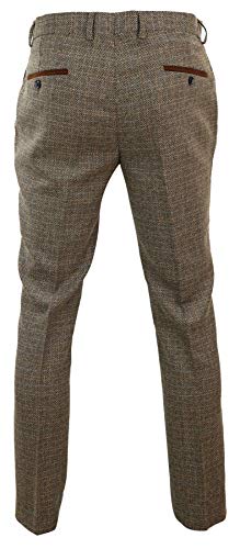Mens Trousers Tweed Check Vintage Retro Blinders Tailored Fit 1920s3