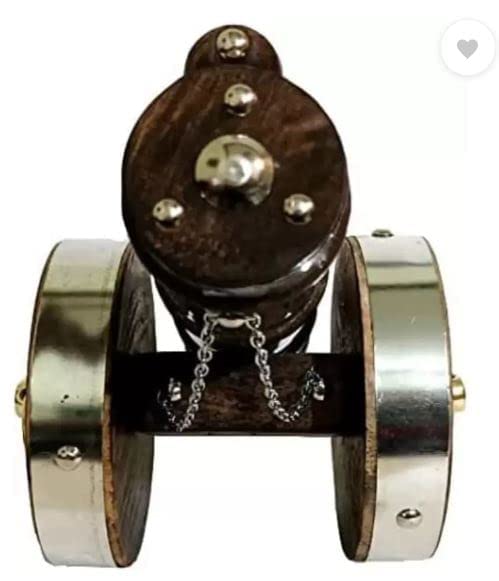 Image of Home Decor Items for Living Room Wooden Canon | Made in India | Decorative Items /Showpiece for Home Decoration, 16 cm , 7 cm