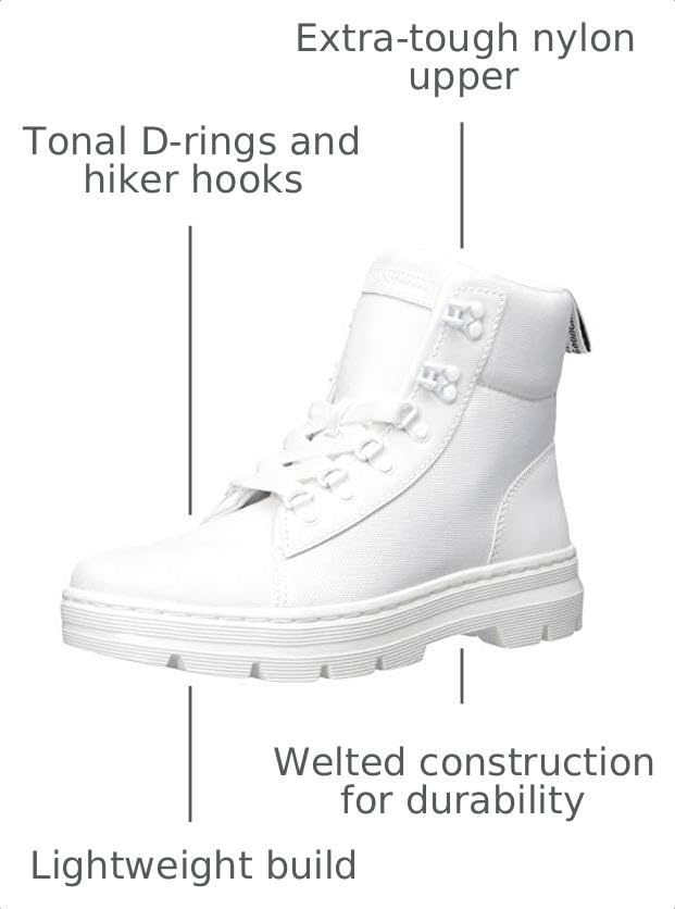 Image of Dr. Martens Combs Extra Tough Casual Boot White /White Ajax /Extra Tough Nylon UK 8 (US Women's 10) M
