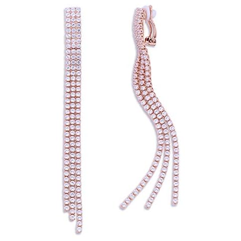 QUKE Gold CZ Crystal Tassel Earrings Cover