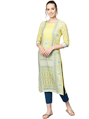 Image of Vaamsi Women's Crepe a-line Kurta (VPK1641E L Multicoloured)