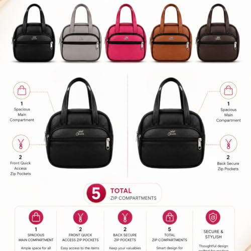 Image of Women's Stylish Trendy Leather Mini Handbag - Fashionable, Compact Purse for Casual and Formal Occasions