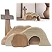 SPERMUOY Osterszene Holz Osterkrippe,Ostern Auferstehungsszene Auferstehung Holzdekoration,Jesus Krippe Szene Dekorationen,Hölzerne Osterszenen,Osterszenen Set für Ostern Tischschmuck Dekoration