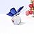 Crystal Butterfly Figurines with Ball Base,Glass Butterfly Figurines and Statues,Crystal Animal Figurines for Home Wedding Ornament Decor(Blue)