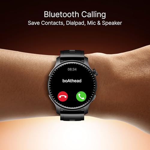 Image of Boat Ultima Prime smartwatch with 1.43 inch AMOLED Display, AOD, Personalized Fitness Nudges, Functional Crown,100+ Sports Modes, Create Your Own Watchface, smartwatch for Man and Woman (Onyx Black)