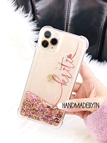 Personalized rose gold glitter Phone case iphone 11 pro max case iphone 11 pro case iPhone 11 case Samsung galaxy Note 10 plus case iphone xs max case xs case xr case iPhone 8 plus 7 plus 6s plus