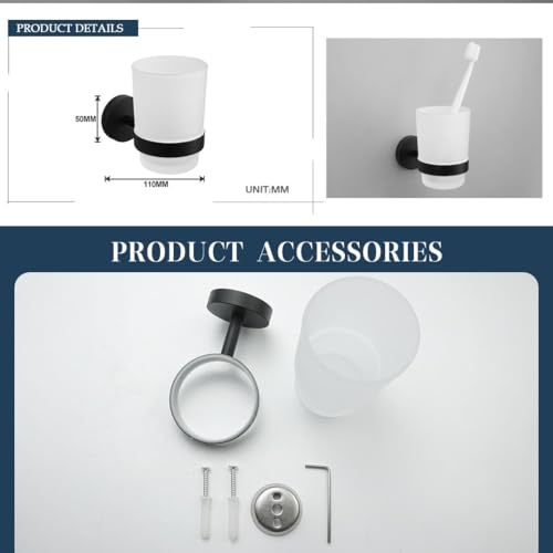 Juego de baño moderno de acero inoxidable esmerilado de 4 piezas, accesorios de pared con soporte para toallero, cepillo de inodoro, jabonera y gancho para albornoz para decoración elegante del hogar