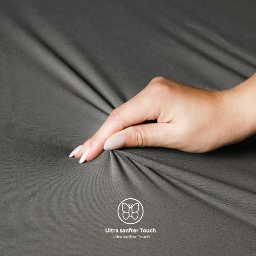 Esprit Jersey Spannbettlaken 140x200cm Baumwolle bis Bettlaken 160x200cm anthrazit - Luxus Spannbetttuch - Boxspringbett in Hotelqualität… – Ansicht 2
