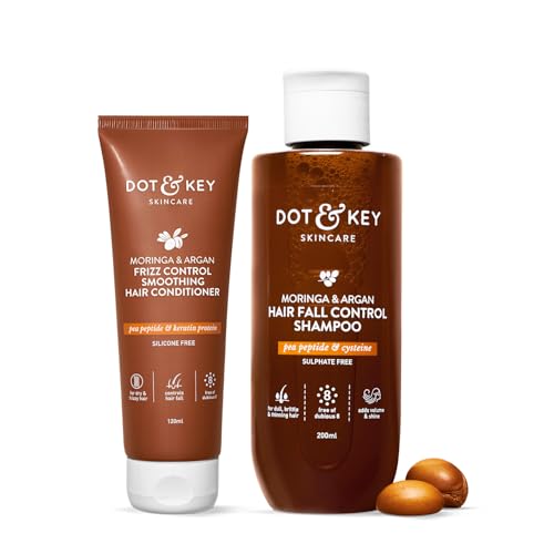 Image of Dot & Key Moringa Argan Shampoo & Conditioner Combo | Shampoo 200ml, Conditioner 120ml