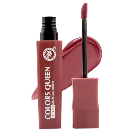 Image of Colors Queen Totally Matte Liquid Lipstick | Intense Color Payoff, Lightweight & Comfortable, One Swipe Application | Long Lasting, Non Transfer Liquid Lipstick for Women (14 - Ruby True, 7.5g)