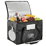 Esilihom Kühltasche, 40L große isolierte & faltbare Thermotasche mit gepolsterten Griffen, wiederverwendbare Lebensmittellieferung & Lebensmitteleinkauf Kühler für Picknick, Camping, Grillen, Strand