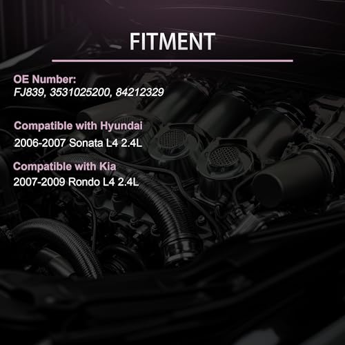 YIHOVY 4PCS Fuel Injectors fit for Hyundai 2006 2007 06 07 Sonata L4 2.4L, fit for Kia 2007 2008 2009 07 08 09 Rondo L4 2.4L, FJ839, 3531025200, 84212329 by YIHOVY - Used condition - Image 2