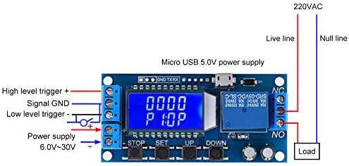 Time Delay Relay Module, Delay Relay Module 5V 12V 24V 50mA 0.01s-9999min, Delay Off Cycle Timer Module with LCD Display