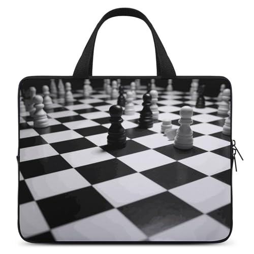 Housse ordinateur 17 pouces damier sacoche de transport espace coworking café
