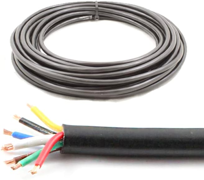 7 Core Cable 12v 24v Thin Wall Wire *16.5 AMP Rated with 25 AMP Earth* Trailer/Caravan LED Lights (10M)