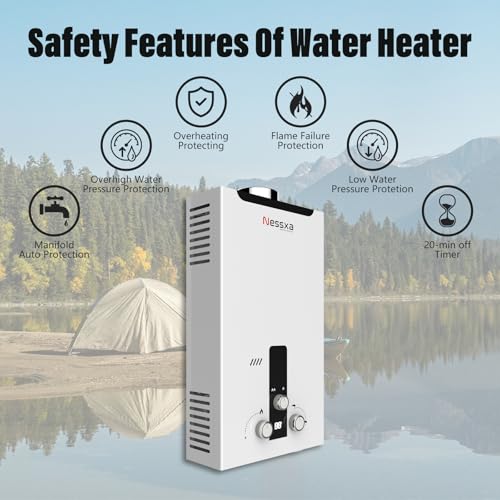 Tankless Water Heater Propane, 4.76 GPM RV with Digital Display,18L Portable Instant Hot Gas with Overheating Protection for Indoor and Camping,115,425 BTU - Thumbnail 5