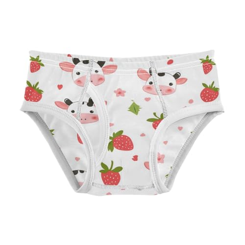 Wusikd Cute Cow Boys' Underwear Cotton Strawberry Boys Briefs Soft Toddler Underwear 2T