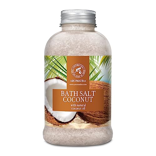 Bath Sea Salt COCONUT 21.16 Oz (600g) - Bath Salts with Natural Coconut Oil for Bath Soak - Relaxing Bath - Body Care - Muscle Relaxation - Good Sleep - Aromatherapy Bath Salts - Herb Bath Salt