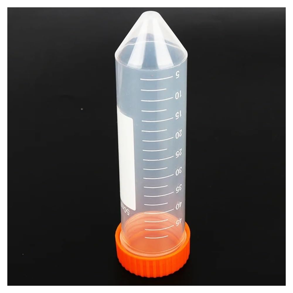 Vetreria da laboratorio 50 provette da centrifuga a fondo conico in plastica da 50 ml con tappo a vite graduato for laboratorio(Orange 50pcs)