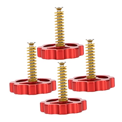 JECOMPRIS 4pcs Hot Bed Leveling Assembly Printer Parts Metal Screws Springs Hand Twists Nut for Bed Leveling Printer Acc