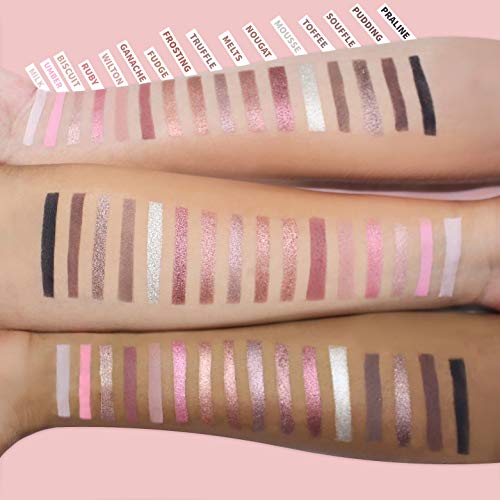 Eyeshadow Palette Chocolate - 16 Matte & Shimmery Colors - Highly Pigmented - Professional Makeup Eye Shadow Kit - Nudes, Warm, Natural, Bronze, Neutral, Smoky Make Up Shades #TOP2