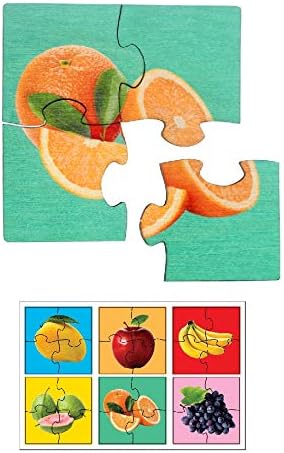 RK Cart Fruits Jigsaw Puzzle for 36 To 180 Months, Set of 6, Beige