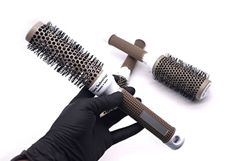Kit 3 Escovas Profissional Metal Vazada Térmica Para Escovação de Cabelo Penteado